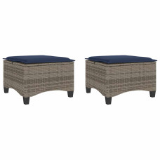 Scaune De Grădină Cu Perne 2 Buc Gri 55X55X36 Cm Poly Ratan