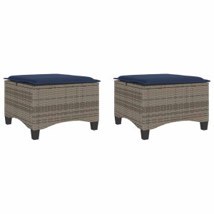 Scaune De Grădină Cu Perne 2 Buc Gri 55X55X36 Cm Poly Ratan