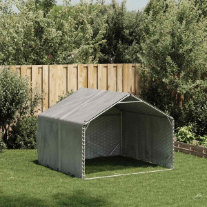 Canisa De Exterior Cu Capac 2X2X1,5 M Otel Galvanizat
