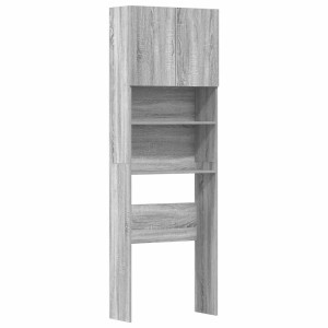 Dulap Mașină De Spălat Gri Sonoma 64X24X190 Cm Lemn Prelucrat