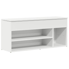 Bancă De Pantofi, Alb, 102X30,5X45 Cm, Lemn Prelucrat