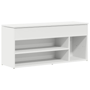 Bancă De Pantofi, Alb, 102X30,5X45 Cm, Lemn Prelucrat