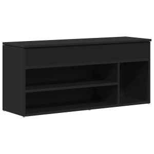 Bancă De Pantofi Neagră 102X30,5X45 Cm Lemn Prelucrat
