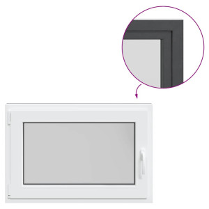 Fereastra De Subsol 90X60 Cm Rabatabil Din Stânga Antracit