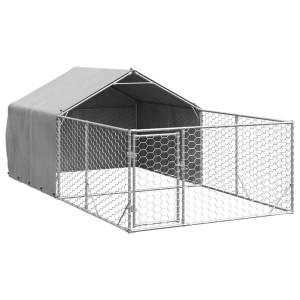 Canisa De Exterior Cu Alergare 4X2X1,5 M Otel Galvanizat