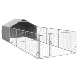Canisa De Exterior Cu Alergare 7X2X1,5 M Otel Galvanizat