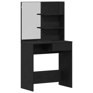 Masă De Machiaj Stejar Negru 74.5 X 40 X 141 Cm Lemn Compozit