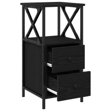 Cititor Comodă Cu Sertar 2 Pcs Stejar Negru 34 X 35.5 X 70 Cm