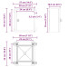 Comodă De Control Gri 30 X 16.5 X 35 Cm Plastic Abs