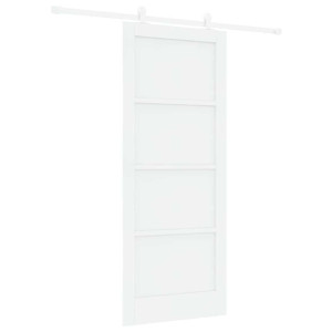 Set De Uși Glisante Alb 83 X 202 Cm Lemn Masiv De Pin Și Oțel