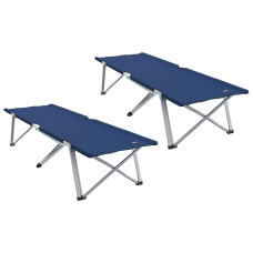 Pat Pliabil Pentru Camping 2 Pcs Albastru 62 X 194 X 42 Cm