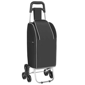 Carucior De Cumpărături Negru 39,5 X 33 X 93 Cm Tafeta Oxford