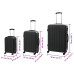 Set De Valize 3 Pcs Negru 50 X 31 X 78 Cm Plastic Abs Și Oțel