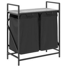 Coș De Rufe 2 Compartimente Cu Raft Sonoma Gri