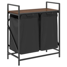 Coș De Rufe 2 Compartimente Cu Raft Stejar Maro