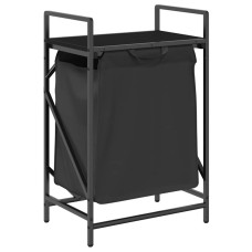 Coș De Rufe 1 Compartiment Cu Raft Stejar Negru