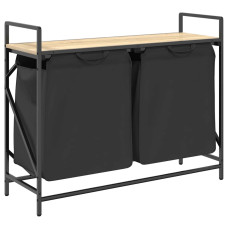 Coș De Rufe 2 Compartimente Cu Raft Stejar Sonoma