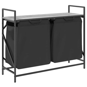 Coș De Rufe 2 Compartimente Cu Raft Sonoma Gri