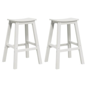 Scaun De Bar 2 Pcs Alb 52 X 43 X 73.5Cm Hdpe