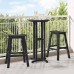 Scaun De Bar 2 Pcs Negru 52 X 43 X 73.5Cm Hdpe