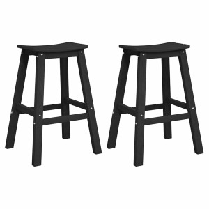 Scaun De Bar 2 Pcs Negru 52 X 43 X 73.5Cm Hdpe