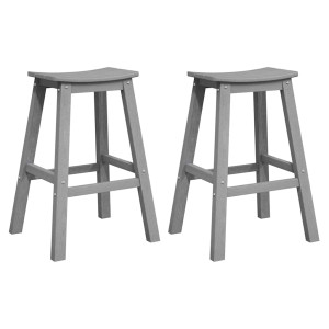 Scaun De Bar 2 Pcs Gri Deschis 52 X 43 X 73.5Cm Hdpe