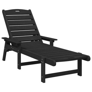 Mobilier De Lounge Pentru Grădină 2 Pcs Negru 53 X 195.5 X 30Cm
