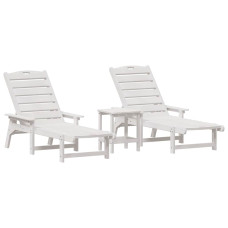 Mobilier De Lounge Pentru Grădină 3 Pcs Alb 38 X 38 X 46Cm