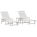 Mobilier De Lounge Pentru Grădină 3 Pcs Alb 38 X 38 X 46Cm