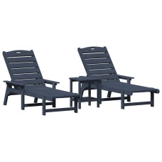 Mobilier De Lounge Pentru Grădină 2-Persoană 3 Pcs Bleumarin