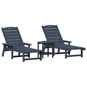 Mobilier De Lounge Pentru Grădină 2-Persoană 3 Pcs Bleumarin