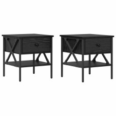 Comodă De Noptieră 2 Pcs Stejar Negru 40 X 42 X 45 Cm