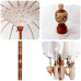Parasol Balinez 260 Crem 180-190 Cm Bumbac Și Lemn Masiv