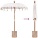 Parasol Balinez 260 Crem 180-190 Cm Bumbac Și Lemn Masiv