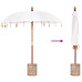 Parasol Balinez 260 Crem 210-220 Cm Bumbac Și Lemn Masiv