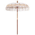 Parasol Balinez 260 Crem 180-190 Cm Bumbac Și Lemn Masiv