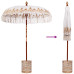 Parasol Balinez 260 Crem 180-190 Cm Bumbac Și Lemn Masiv