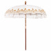 Parasol Balinez 260 Crem 210-220 Cm Bumbac Și Lemn Masiv