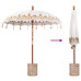 Parasol Balinez 260 2 Pcs Crem 210-220 Cm Bumbac Și Lemn Masiv