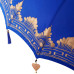 Parasol Balinez 260 Albastru 210-220 Cm Bumbac Și Lemn Masiv