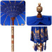 Parasol Balinez 260 Albastru 210-220 Cm Bumbac Și Lemn Masiv