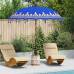 Parasol Balinez 260 Albastru 210-220 Cm Bumbac Și Lemn Masiv