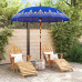 Parasol Balinez 260 Albastru 210-220 Cm Bumbac Și Lemn Masiv