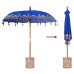 Parasol Balinez 260 Albastru 210-220 Cm Bumbac Și Lemn Masiv