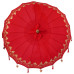 Parasol Balinez 260 Roșu 180-190 Cm Bumbac Și Lemn Masiv