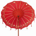 Parasol Balinez 260 Roșu 180-190 Cm Bumbac Și Lemn Masiv