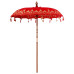 Parasol Balinez 260 Roșu 180-190 Cm Bumbac Și Lemn Masiv
