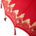Parasol Balinez 260 Roșu 210-220 Cm Bumbac Și Lemn Masiv