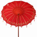 Parasol Balinez 260 Roșu 210-220 Cm Bumbac Și Lemn Masiv