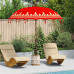 Parasol Balinez 260 Roșu 210-220 Cm Bumbac Și Lemn Masiv